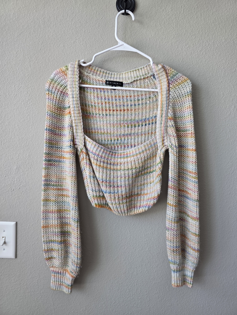 Aritzia Multicolor Knit Cropped Sweater - Pastel Speckle